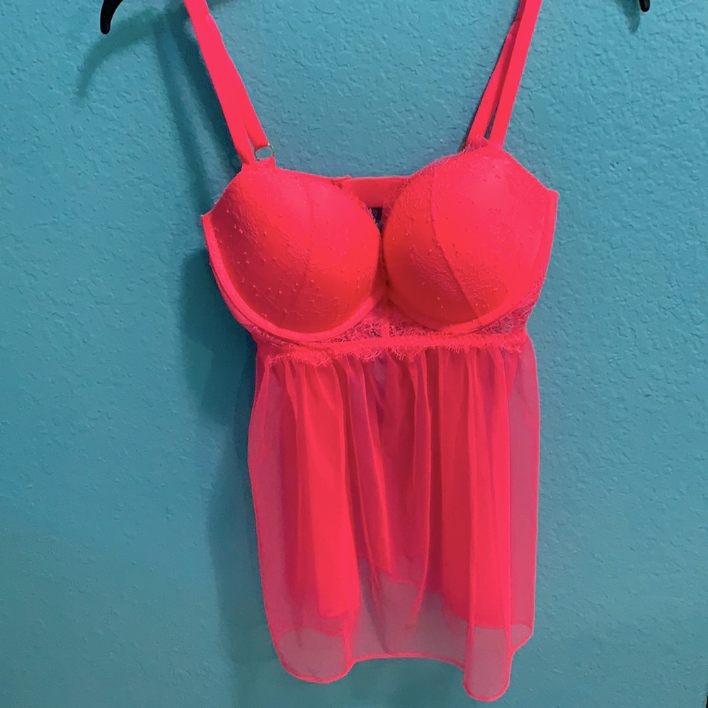Pink babydoll lingerie